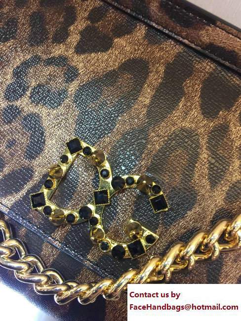 Dolce  &  Gabbana Crystal Logo Sicily Top Handle Bag Leopard 2017